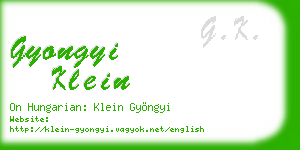 gyongyi klein business card